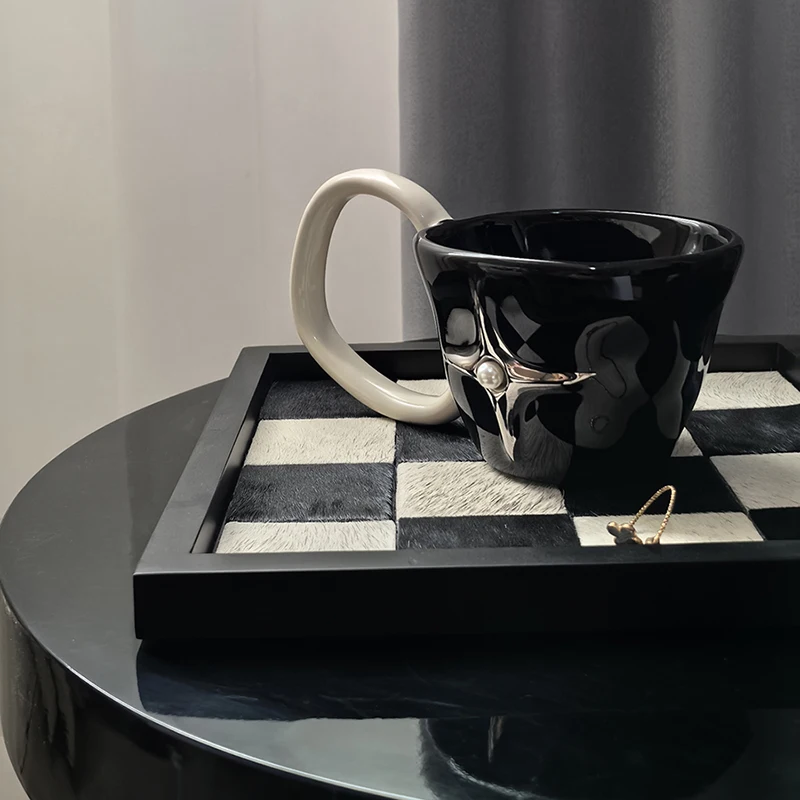 ins light luxury star ceramic mug high sense couple pair cup birthday gift box coffee