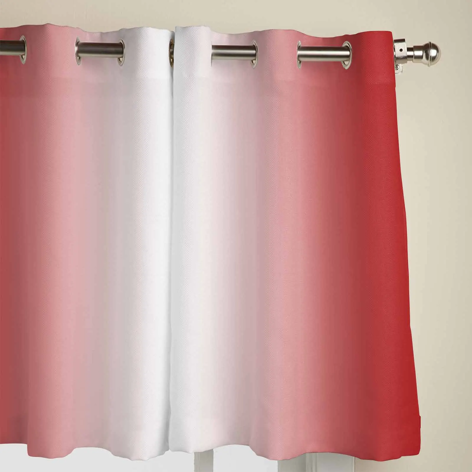 Red And White Gradient Indoor Bedroom Kitchen Curtains Living Room Luxury Drapes Large Curtains Window Treatments