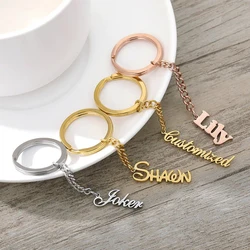 Custom Couple Name Key Ring Personalized Stainless Steel Customized Key Chains Chain Keychain Women's Jewelry Gifts Wholesale