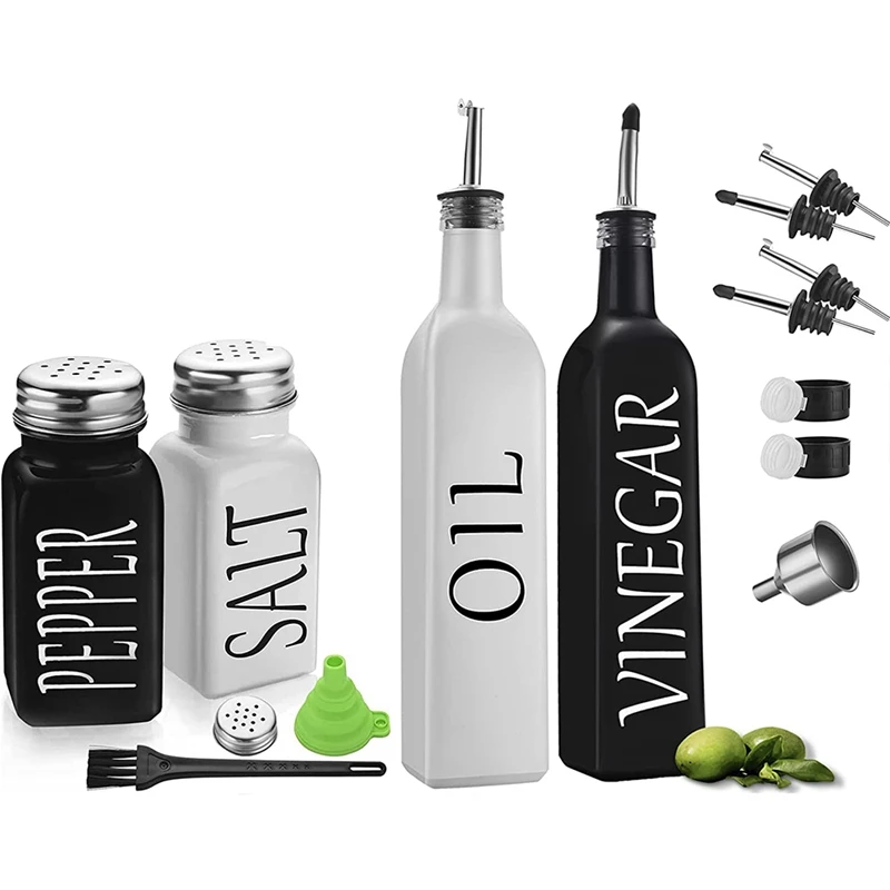 

Best Match Farmhouse Kitchen Decor,Farmhouse Salt And Pepper Shaker Set,Oil And Vinegar Dispenser Set.