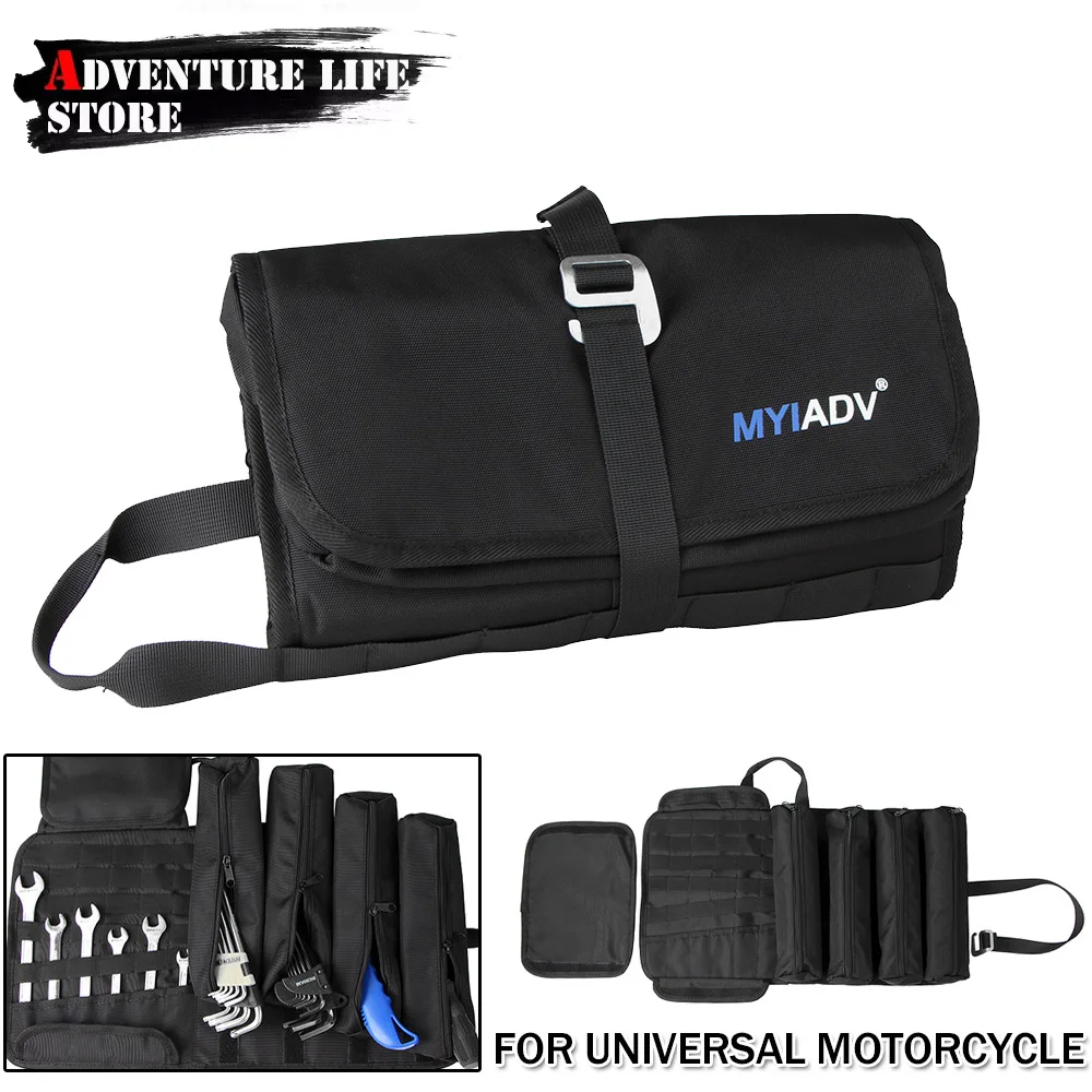 For BMW R1300GS R1250GS R1200GS Adventure Universal Motorcycle Tool Roll Bag Portable Saddlebags Storage Travel Repair Toolbag