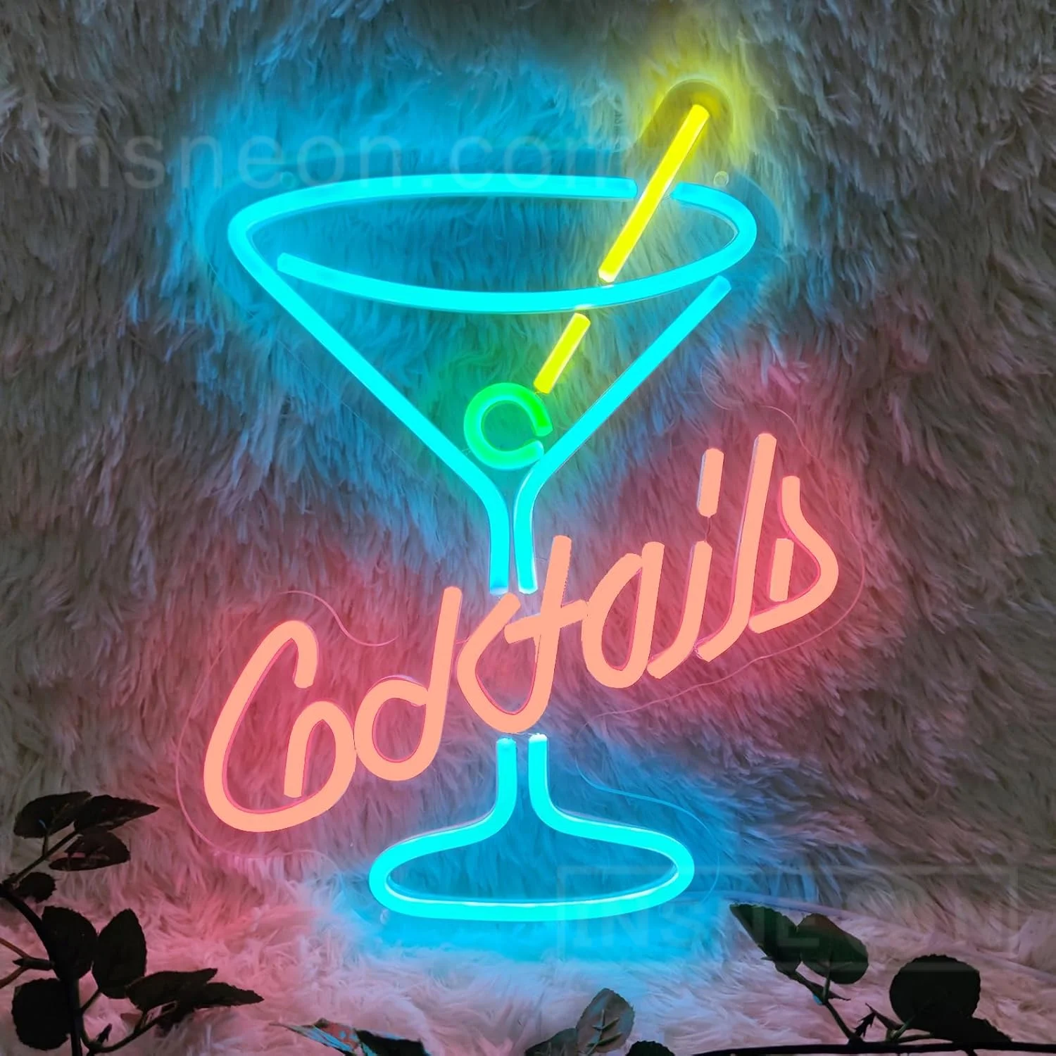 Cocktails Neon Sign for Room Decoration,Neon LED Lights Signs for Bedroom Wall Decor,Home,Wedding,Gaming,Bar,aesthetic,Custom