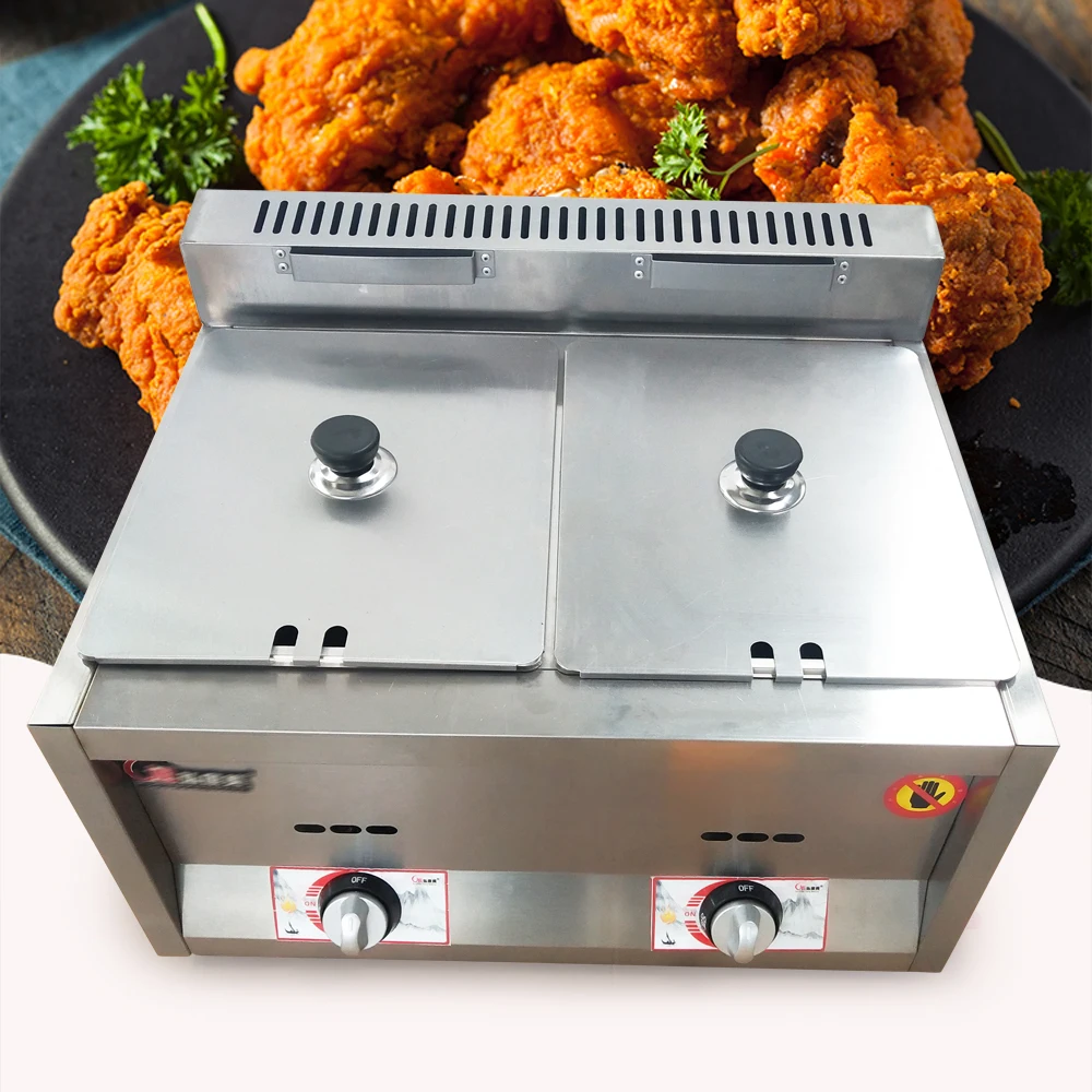 2/3 Wells 6L Gas Food Warmer Stainless Steel Gas Fryer Gas-fired Food Heating Pot Restaurant Steam Table Not Supported Propane