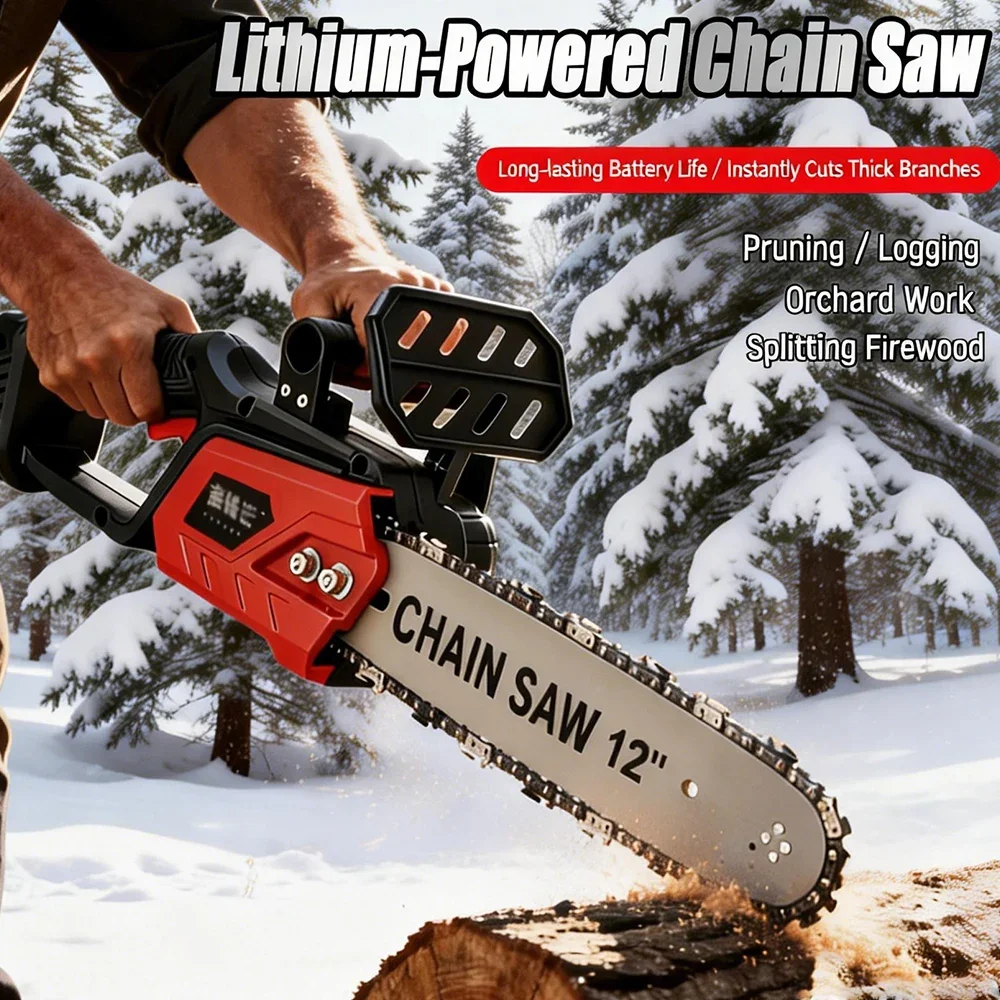 

12/16-дюймовая аккумуляторная электрическая цепная пила, перезаряжаемая пила для резки древесины, портативная ручная цепная пила для батареи Makita 21 В (без батареи)