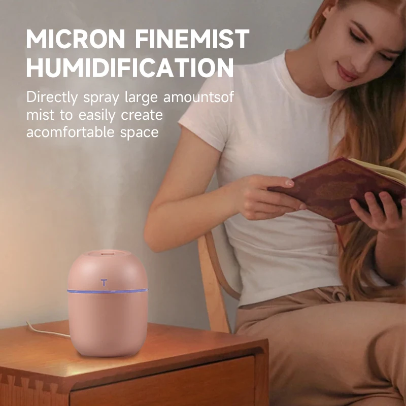 Dyfuzor zapachowy USB 220ml Mini dyfuzor olejków eterycznych przenośny wyciszenie ultradźwiękowy nawilżacz powietrza nawilżacz samochodowy z diodami LED — zdjęcie 5