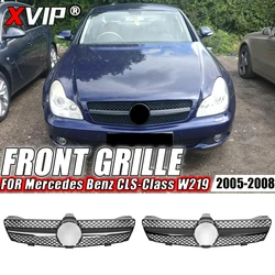 XVIP Chrome Black Diamonds Style Front Bumper Grille For Mercedes Benz CLS-Class W219 CLS350 CLS500 05-08 AMG Style Upper Grille