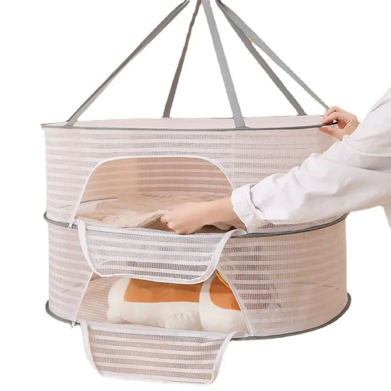 Red de secado plegable AC62 para verduras, pescado y productos deshidratados, red de secado de alimentos de varios niveles, fácil de instalar, fácil de usar, color blanco