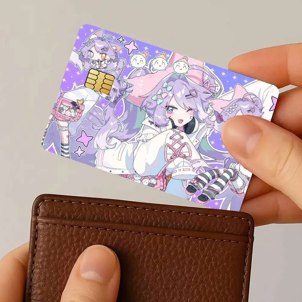 Autocollant de protection pour cartes de transport en commun, motif fille Anime Tenko S-Shibuki, imperméable, décoration de face de carte, 4 pièces
