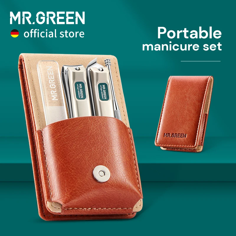 MR.GREEN Przenośny zestaw do manicure Obcinacz do paznokci Zestaw narzędzi podróżnych Pudełko upominkowe ze stali nierdzewnej dla przyjaciół lub rodziny
