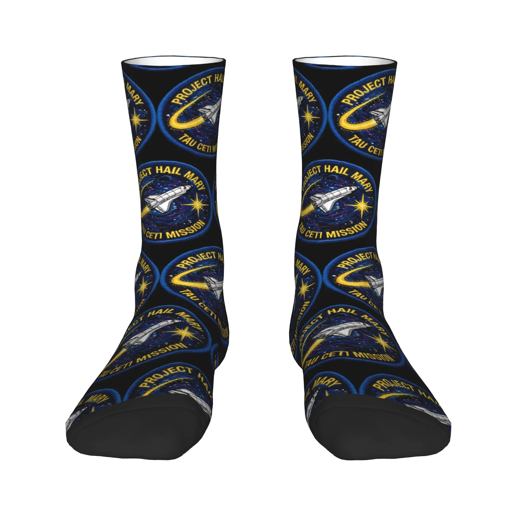Project Hail Mary Tau Ceti Mission Patch Socks Leisure Stockings Autumn Anti Slip Couple Socks Comfortable Pattern Running Socks
