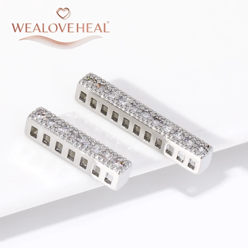 18K vergoldete Messing-Rechteck-Abstandshalter, luxuriöser Micro-Pavé-CZ-Trennverbinder für DIY-Schmuckherstellung, Großhandel – Detail 20