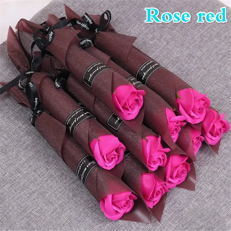 10 PCs Artificial Rose Flower Soap Bouquet Wedding Flower Decoration Multicolor Fake Roses