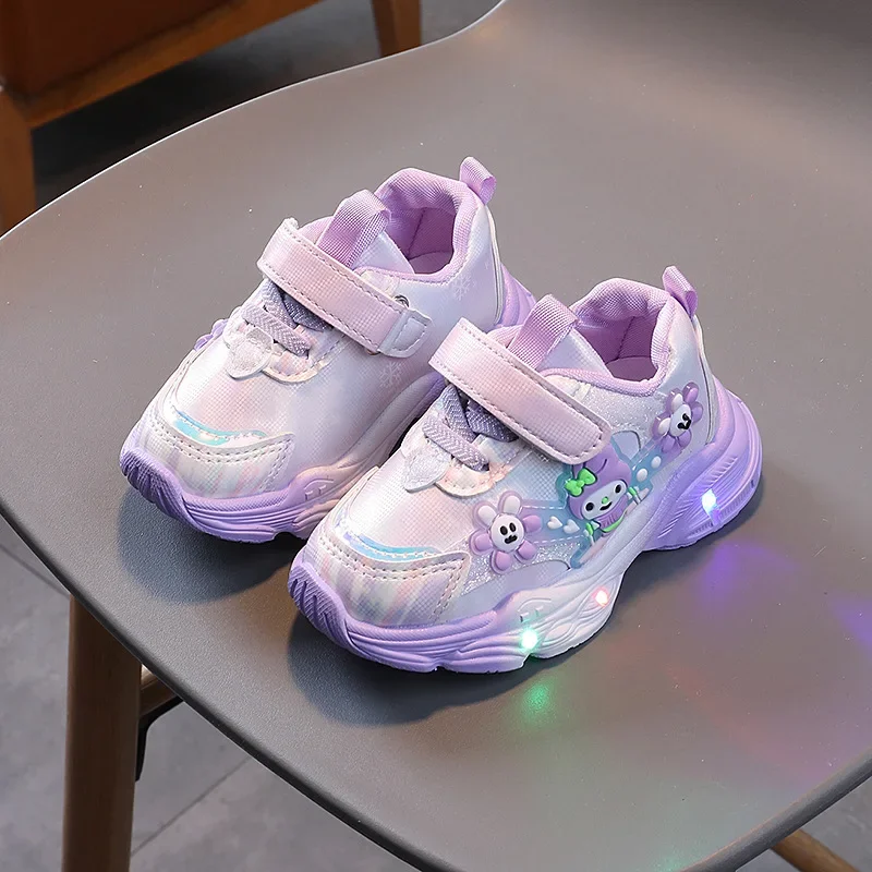 

Sanrio hello kitty spring fall new LED sports shoes girl princess student running shoes Sneakers children lights up casual shoes