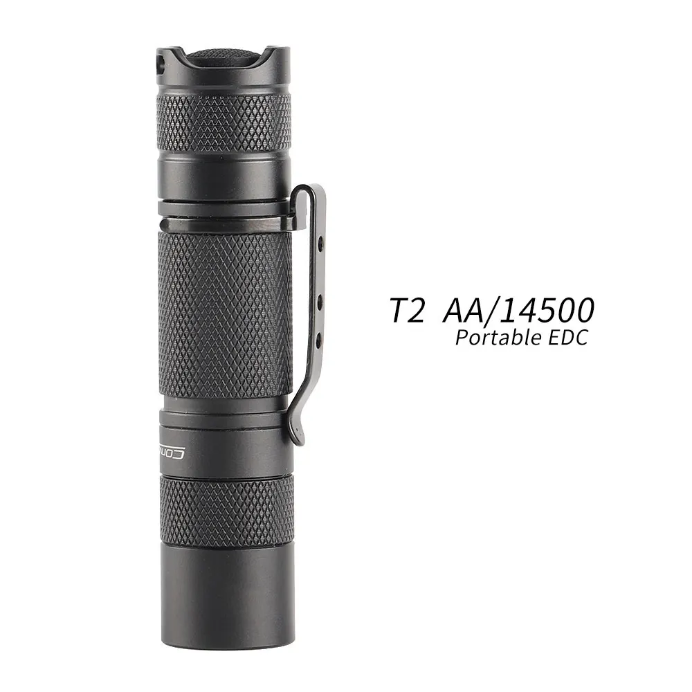 Convoy T2 With KW CSLNM1.TG LED Mini Torch Flashlight AA Battery Version Flash Light Lantern Powerful Portable Camp Work Light