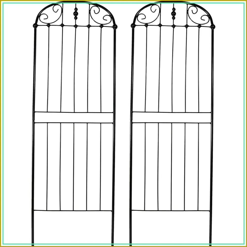 32in Black Metal Garden Trellis for Climbing Plants, 2-Pack Outdoor Plant Support