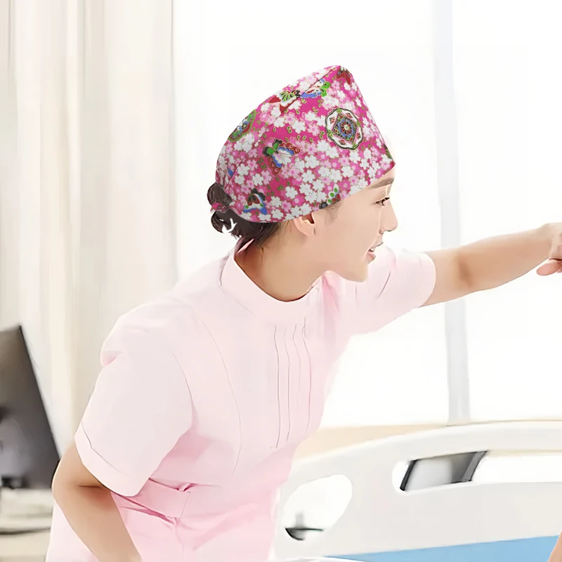 Casquette chirurgicale médicale réglable, 2 pièces, casquette d'infirmière et de médecin, chapeau de chirurgie de clinique dentaire, joli chapeau polyvalent pour femmes, gommage anti-poussière
