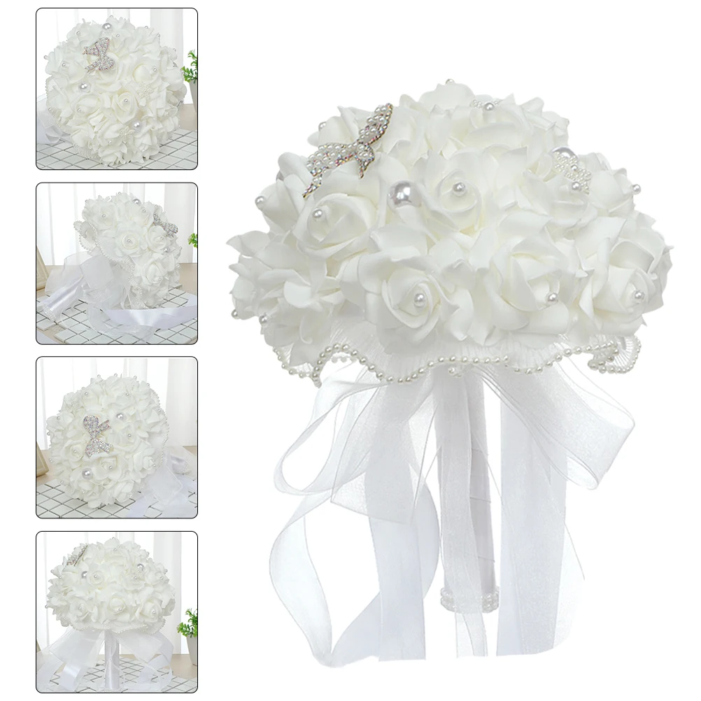 

Artificial Pearl for Wedding Bride Flower Bouquet Home Office Bedroom Wedding Bouquet For Bride Living Room Decor Gifts