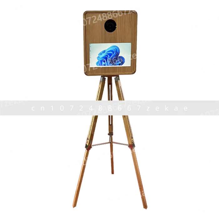 

Винтажная фотобудка для селфи на день рождения, винтажная мгновенная свадебная деревянная фотобудка DSLR с принтером и камерой