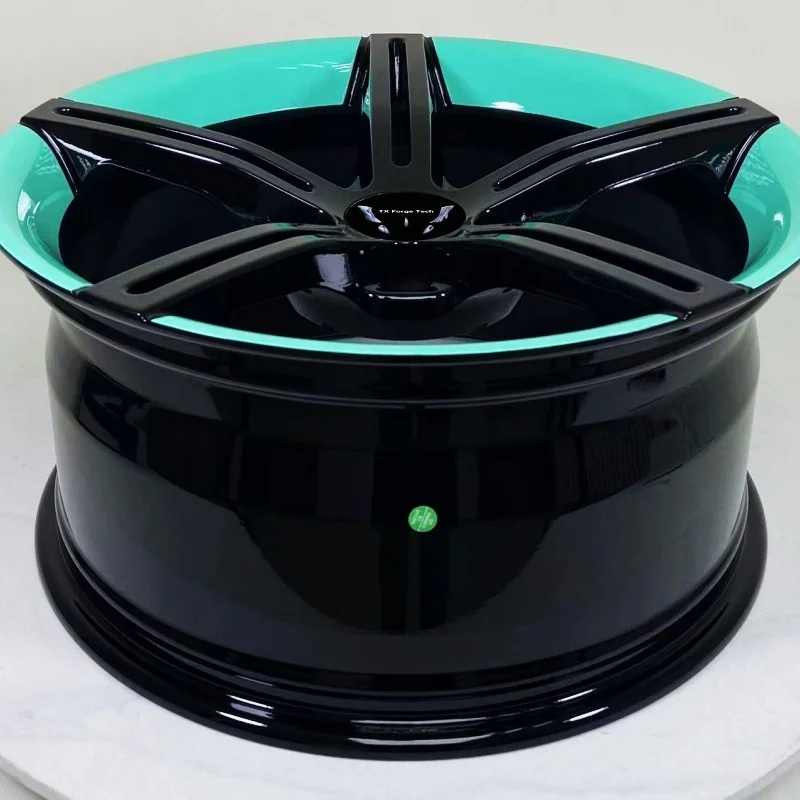 TyreSun High Quality New Source Custom Forged Aluminium Alloy Passenger Car Wheels Rims Sports Car Blue Green Mesh Design 20mmFo