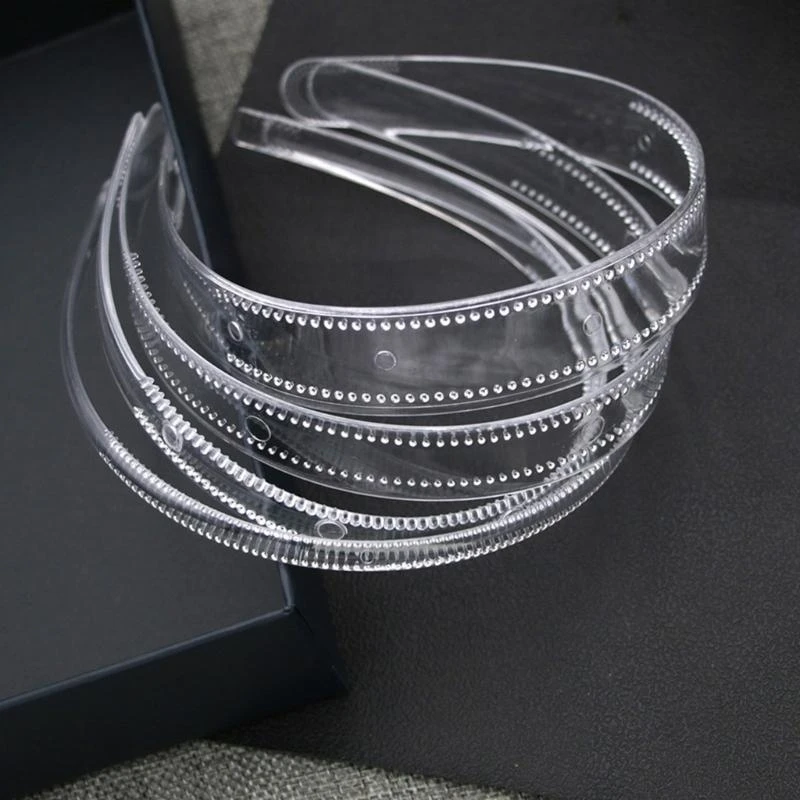 Fasce per capelli semplici Cerchietti per capelli dentati Cerchietto per capelli in plastica trasparente 8mm/12mm/20mm/25mm Fasce per capelli semplici Pettine dentato