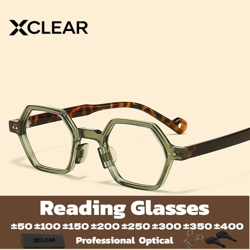 Xclear Small Frame Geometric Vintage Colorful High Quality Versatile Blue Light Blocking Eyeglasses Myopia Hyperopia Glasses