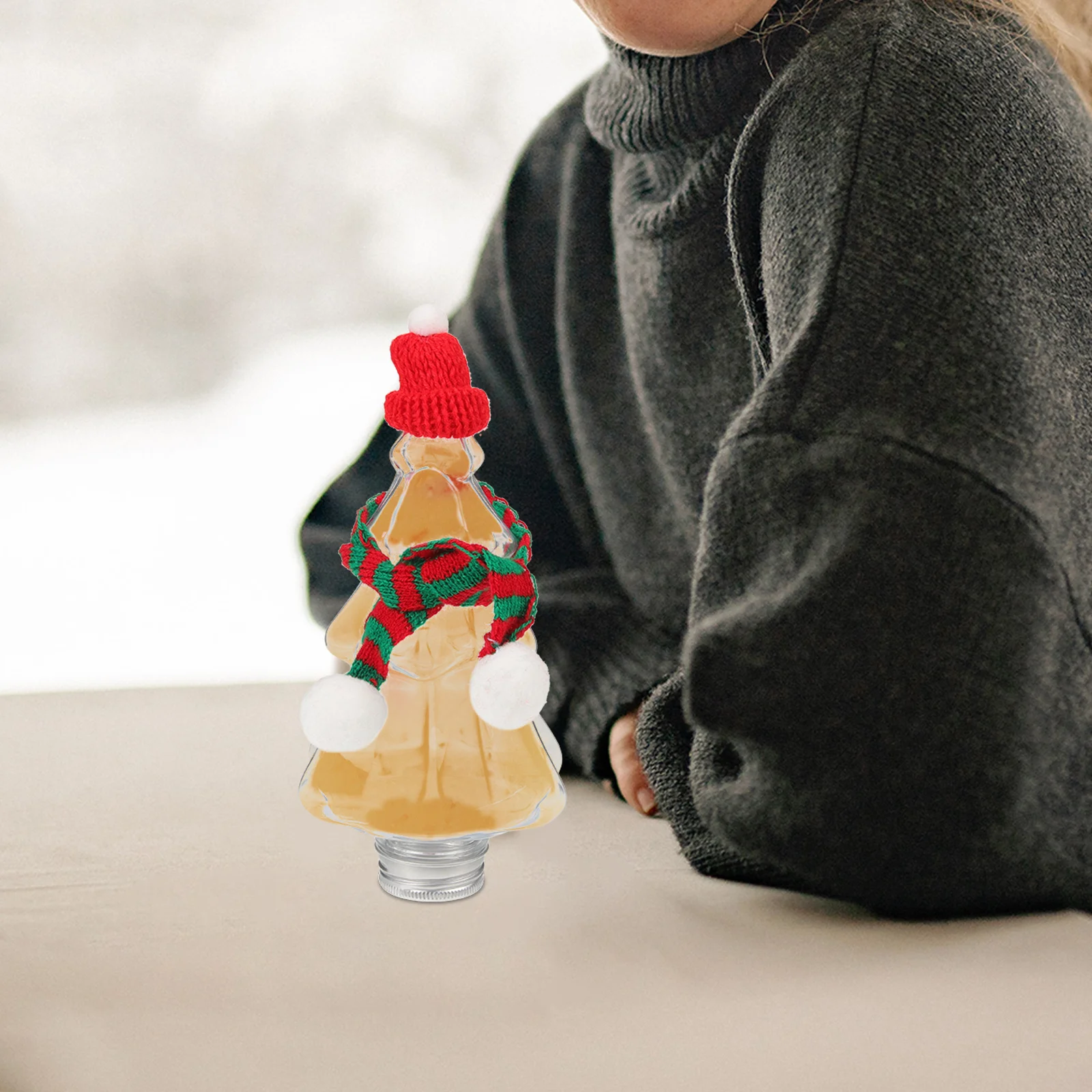 

6Set Durable Christmas Candy Bottles Multi-Function Juice Containers Transparent Sealing Party Decorations Juice Bottles