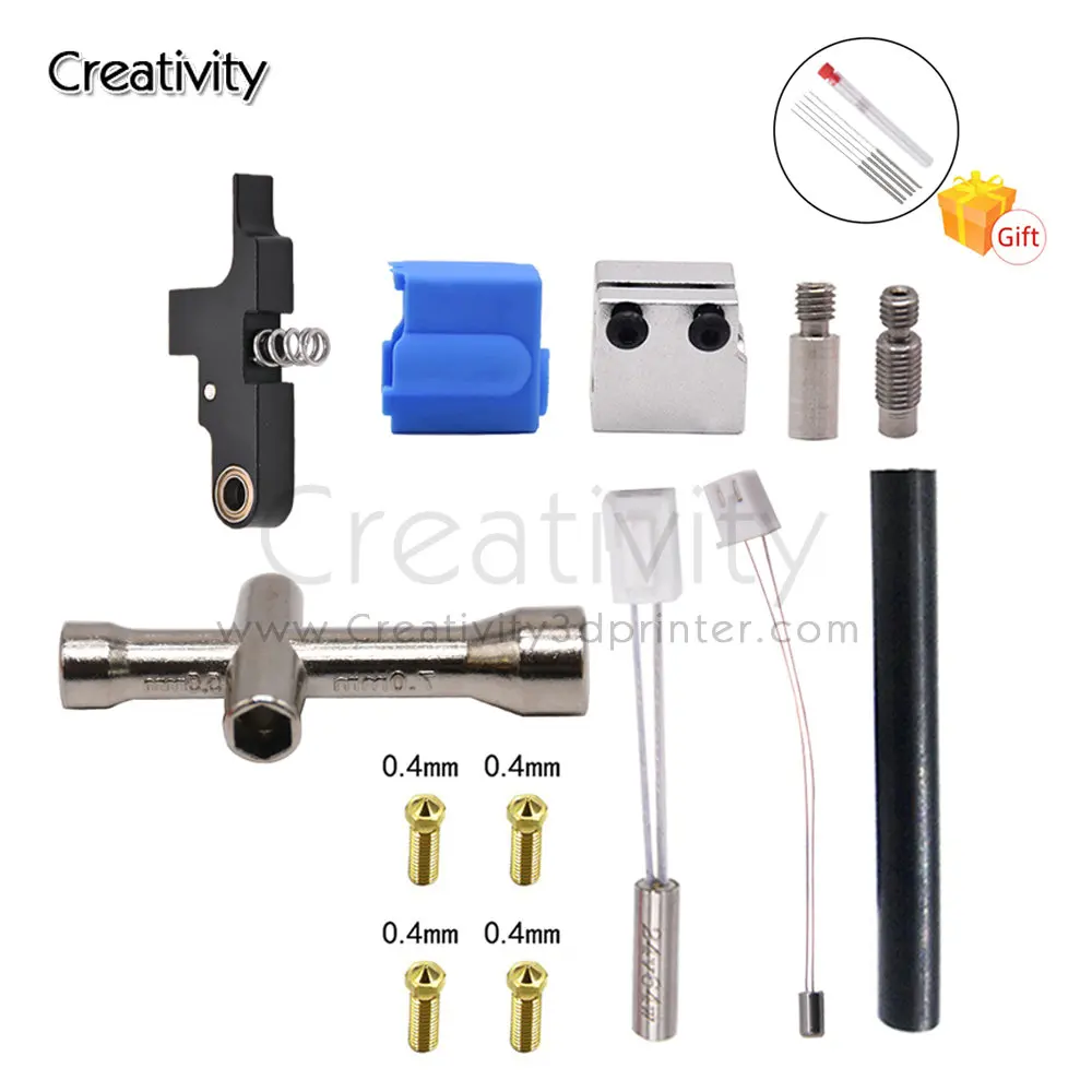 3D Printer Heated Block Kit Silicone Nozzle Throat Handle Thermistor Heating Pipe For Artillery Sidewinder X1&Genius and Hornet