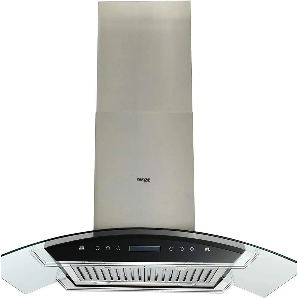 Island Mount Range Hood for Room 900 CFM / 2 Pcs 4 Speeds Touch Control LCD Display With Remote