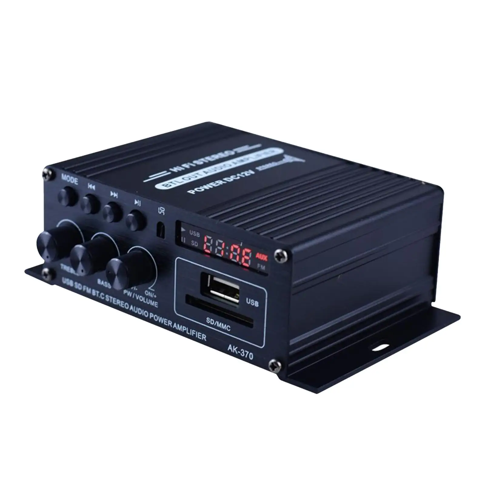 Mini Audio Sound Amplifier Amp Speaker Bluetooth 12V Supports FM Radio Functio, Low Distortion