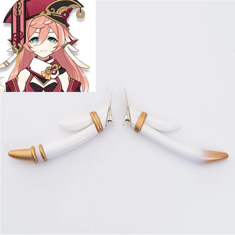 

Genshin Impact Yanfei Cosplay Horns Hair Clip Hair Pin Cosplay Props Headwear Halloween Costume Accessory Prop