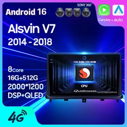 Android 16 Car Radio DSP For Changan Alsvin V7 2014 2015 2016 2017 2018 Carplay Auto GPS Head Unit BT Player 2 Din Video Stereo