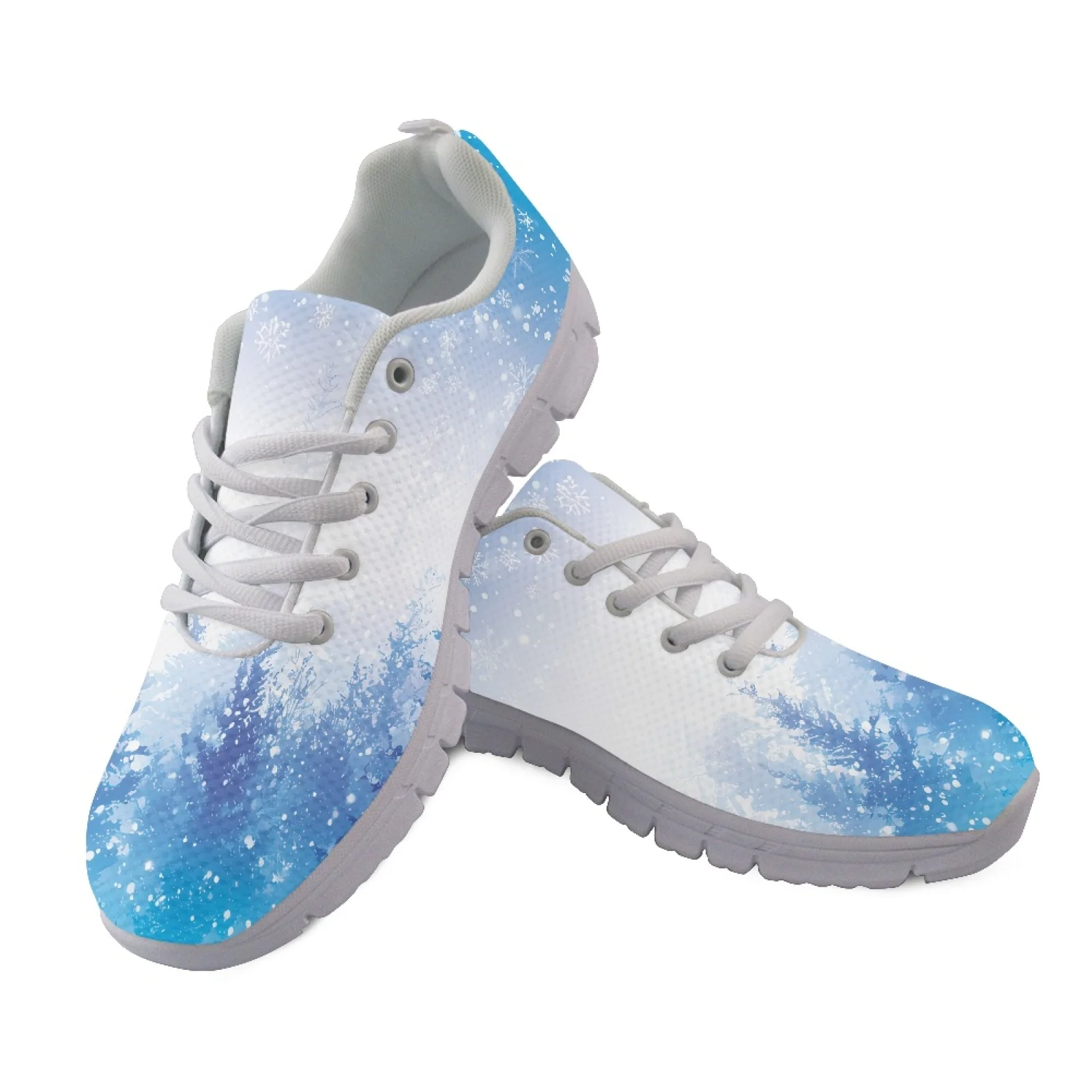 Coloranimal Santa Sleigh Ride Womens Air Mesh Sneakers Low Top Casual Walking Mesh Shoes for Travel