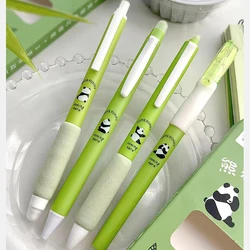 4 Pcs Cute Panda Erasable Gel Pens, 0.5mm Blue/Black Soft Grip Signature Pens for Cute Girl Students Office School Gifts