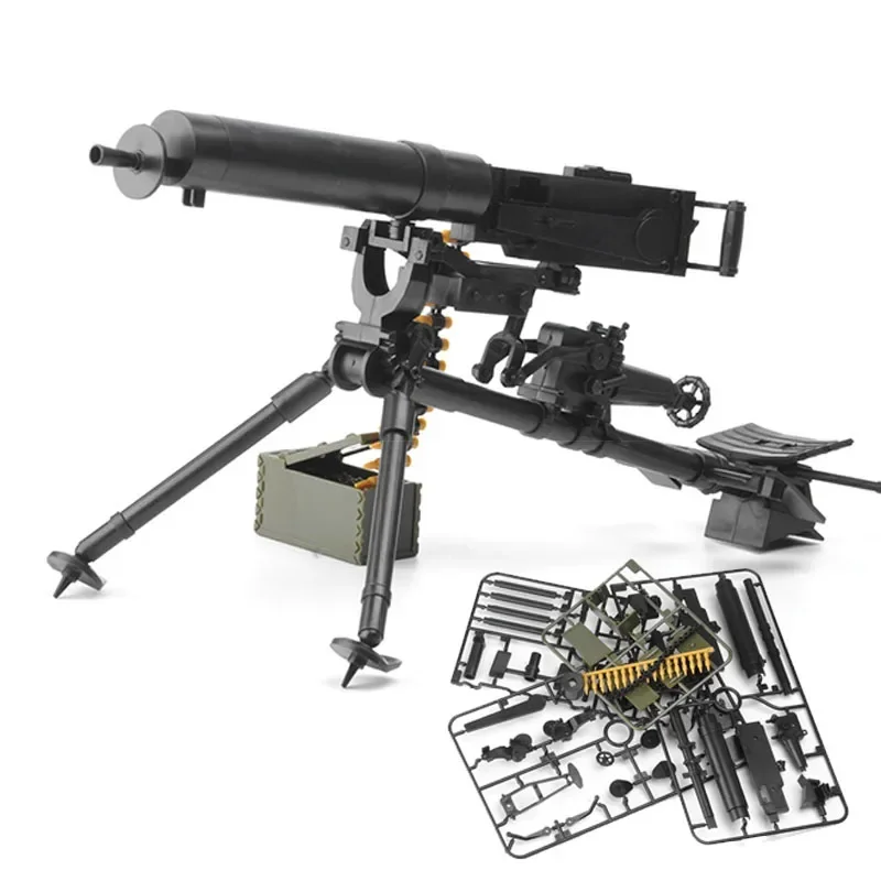 4D 1/6 MG08 Maxim Machine Gun Military Assembly Plastic Model Kit for Action Figure Puzzle Toy Weapon