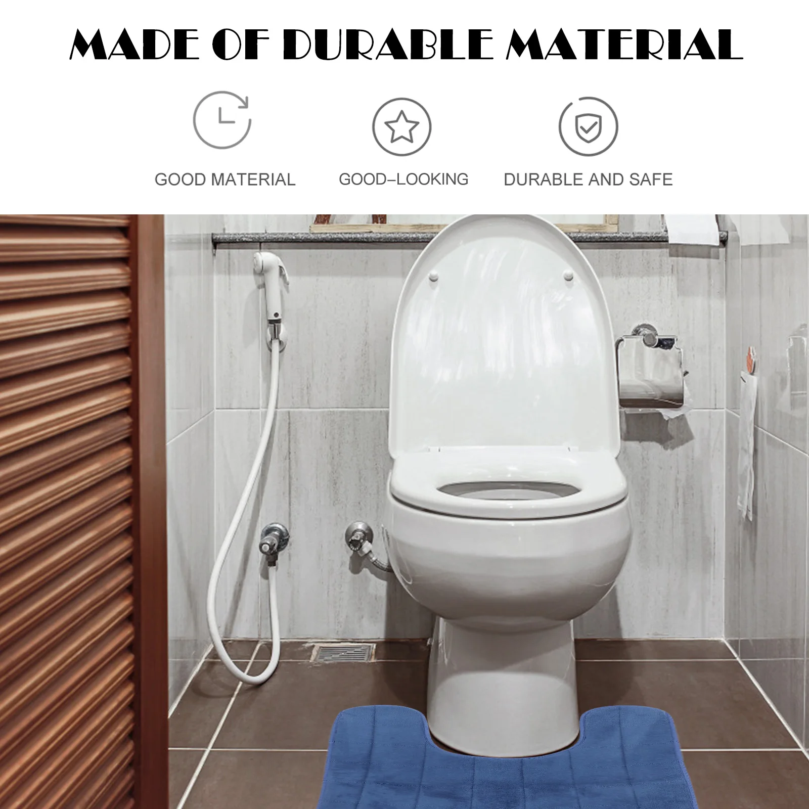 

U shaped Toilet Seat Cushion Simple Comfortable Non slip Feet Mat for Bathroom Floor Mats Easy to Clean Soft Material