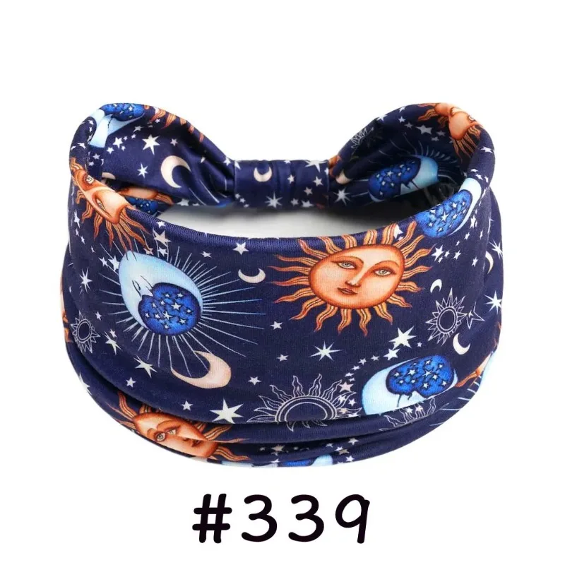 Boho Headbands for Women Knotted Wide Headwrap Turban Yoga Workout Head Bands Stretch Hiarbands Cotton Bandana Hair Accessories - Detail 1