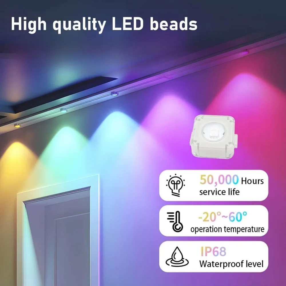 Outdoor Light Pro - con aplicación y control remoto, RGB-IC Smart Eternal Eave Light, iluminación exterior para techo de casa durante todo el año, 120led