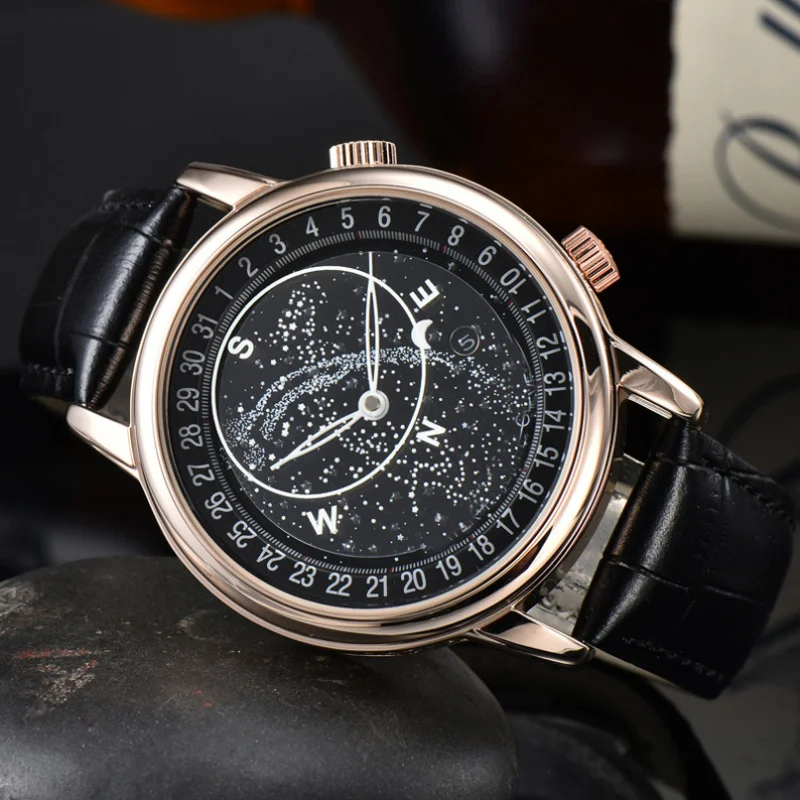 عرض عبر الحدود ساعة Aliexpress Pinduoduo للرجال عالية الجودة بحزام ثلاثي الدبابيس أوتوماتيكية HundredDHome