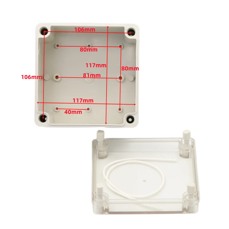 1pcs 125x125x100mm Waterproof Plastic  electronic instrument housing junction box high-end junction box switch button housing