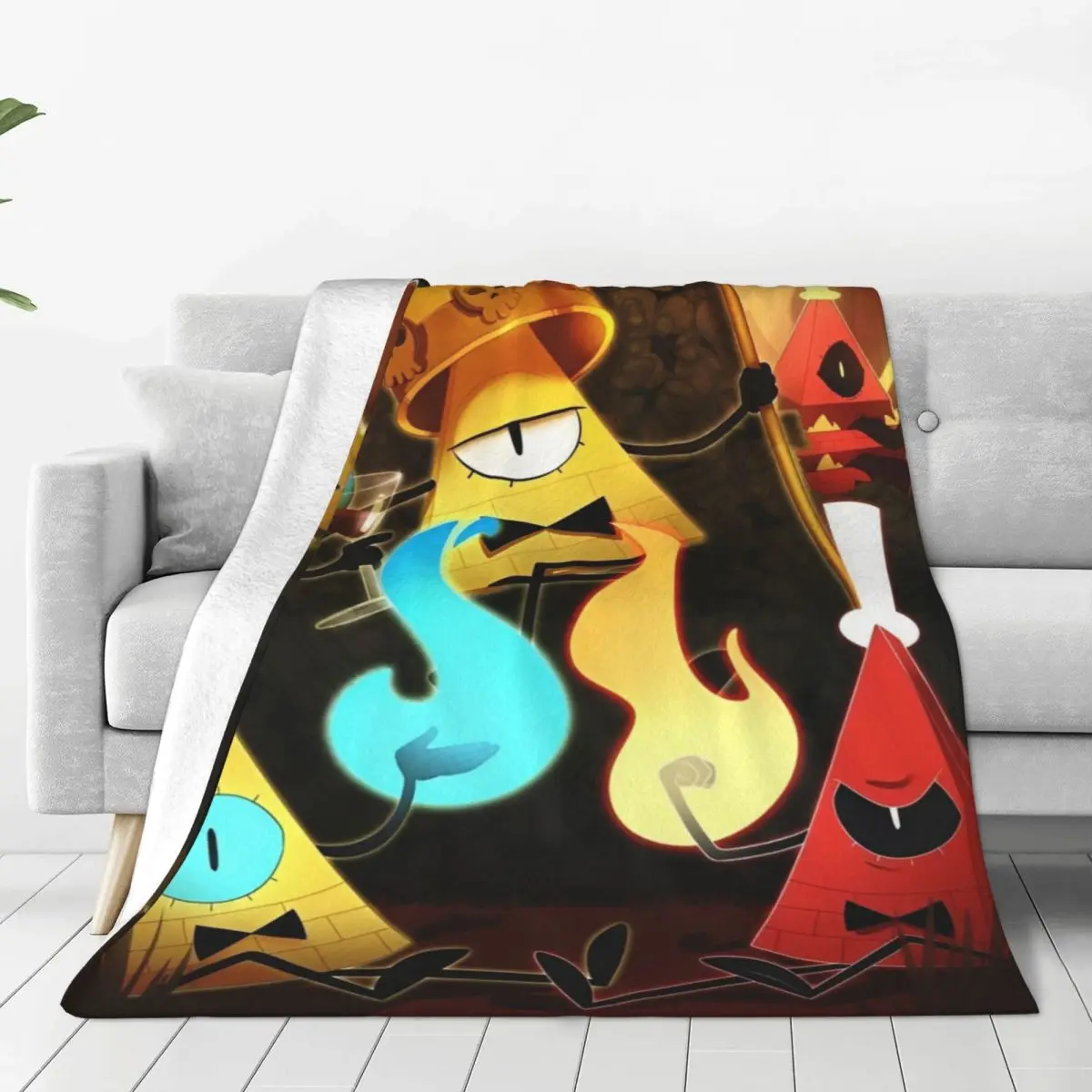 Gravity Falls Bill Cipher Blanket Cartoon Anime Flannel Awesome Warm Throw Blanket for Coverlet Summer