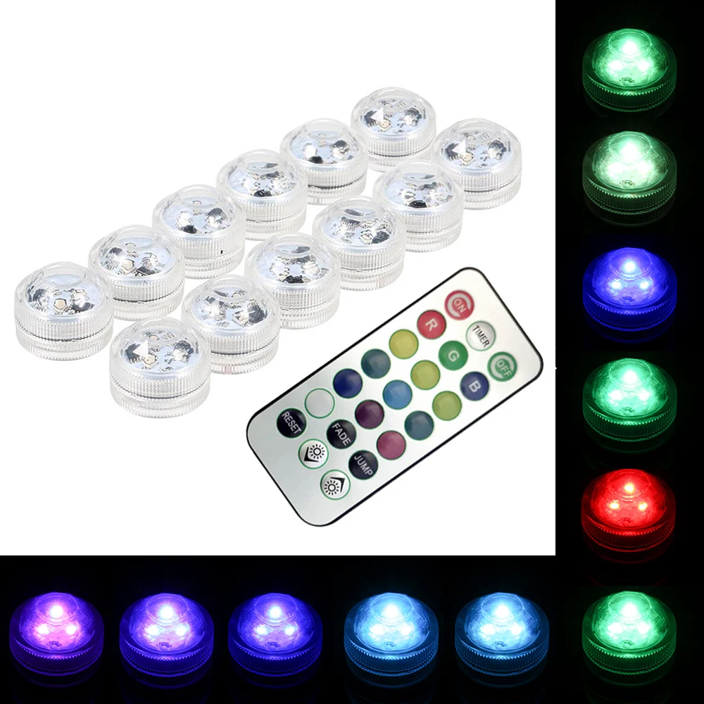 

12 шт./упаковка, светодиодные RGB-лампы