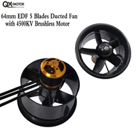 QX-MOTOR QF2611 64mm EDF 4500KV Brushless Motor with 5 Blades Ducted Fan For Remote Control Toy Parts