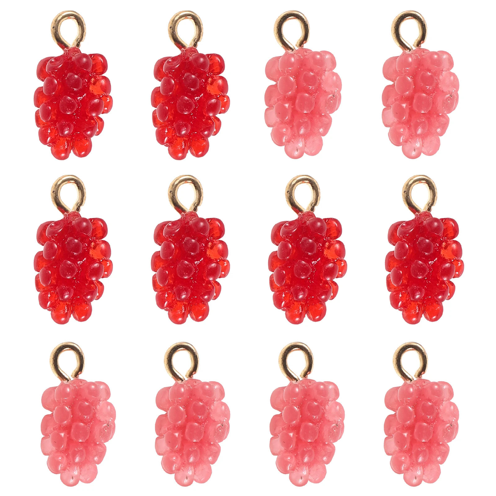 

12 Pcs Hand Pendant Charms Resin DIY Jewelry Making Supplies Accessories Kit Red Pink Color Mixed