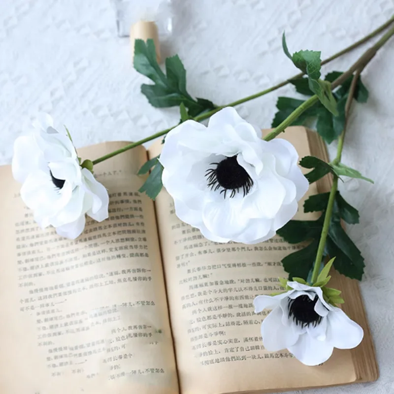 1pc Simulation 3 Köpfe Mohn Blume Seide Kunstblumen Hochzeits feier Home Dekoration Blumenstrauß Kranz DIY Scrap booking