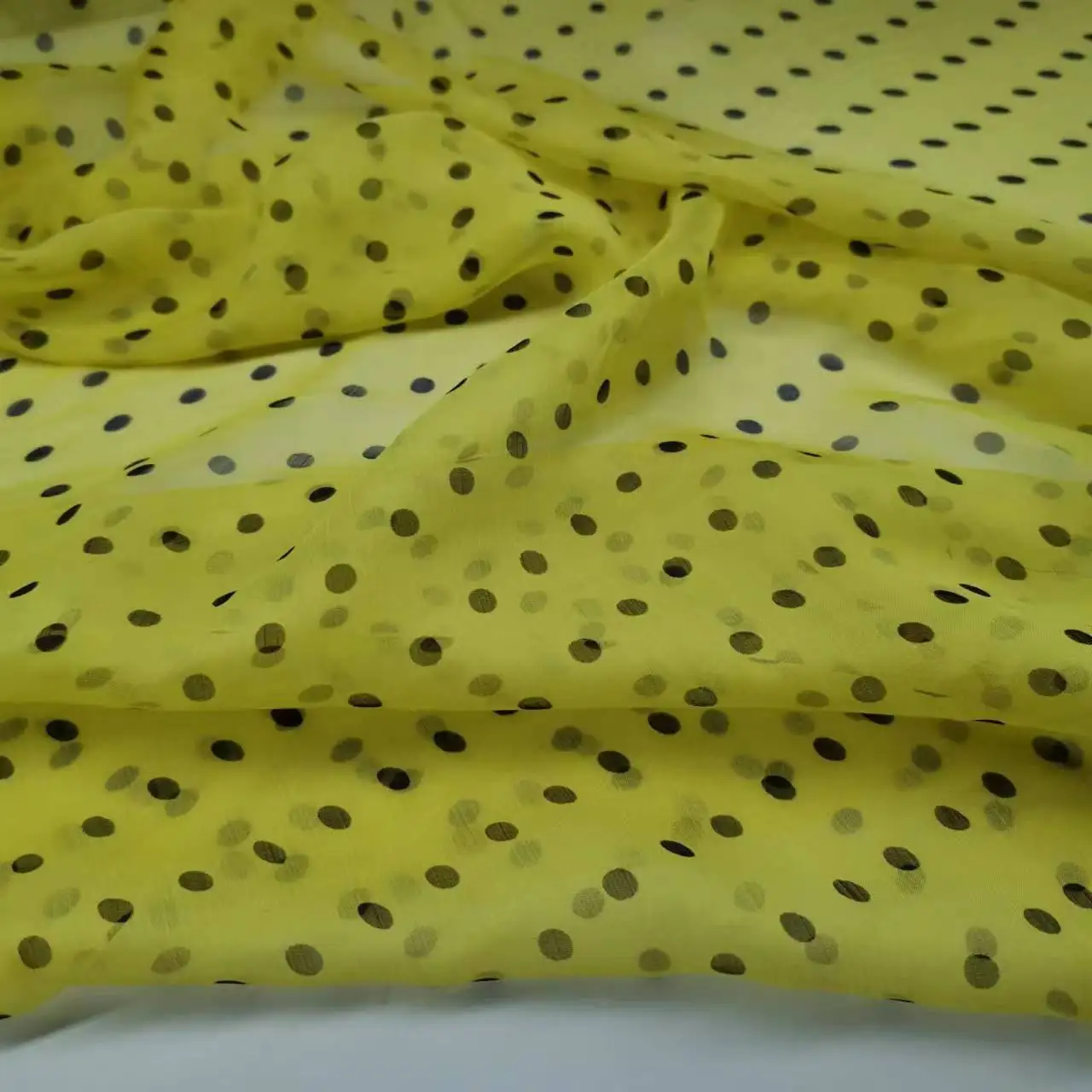 Small Dot Pure Silk Chiffon Crepe Fabric Width 135cm Soft 5mm Dress Scarf DIY Sewing Material