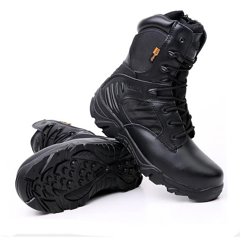 Tactical Mens Boots Special Force Leather Waterproof Desert Combat Ankle Boot Work Shoes Plus Size Hiking Shoes