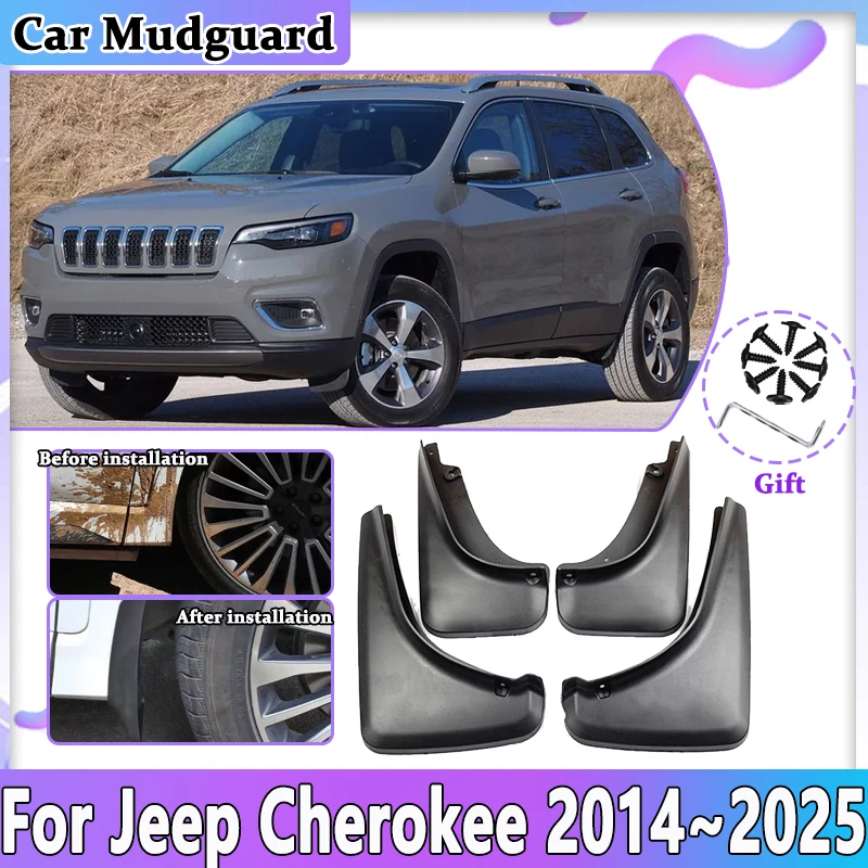 

Car Mudguard For Jeep Cherokee KL 2014~2023 2024 2025 Anti-scratch Mudflaps Splash Mud Guard Flaps Front Rear Fender Accessories