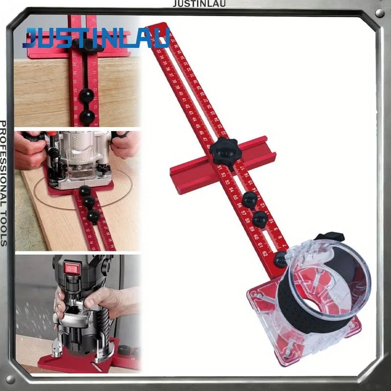 

1Sst Woodworking Special Aluminum Alloy Trimming Machine Base Milling Circle Positioning Ruler Circular Hole Slotting Locator