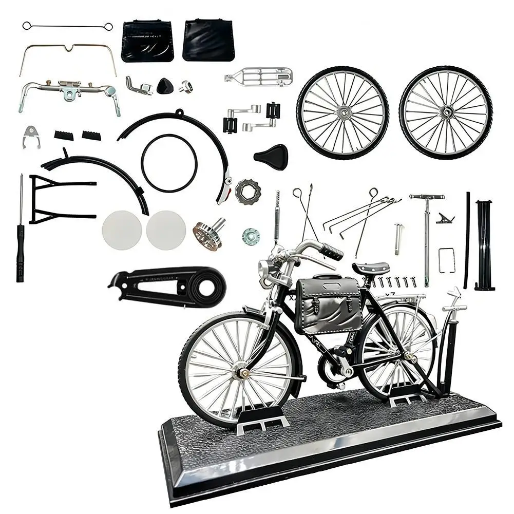 

Retro Bicycle Assembled Model Jigsaw Puzzle Toy Simulation Bicycle Collection Toys Desk Decor DIY Bicycle Assembled Toys