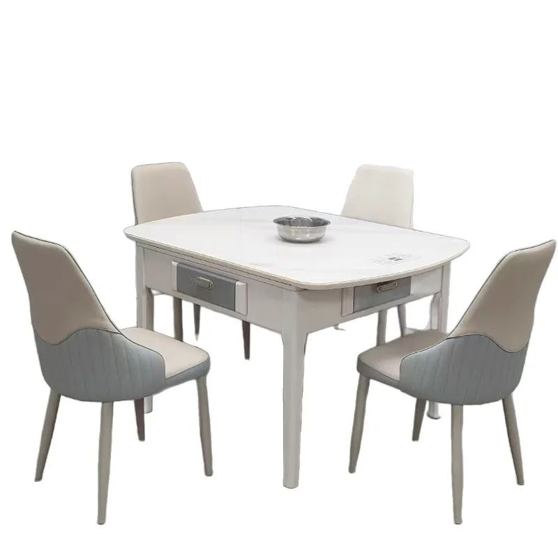 otating and enlarged round table, silent multi-functional mahjong table, fashionable solid wood machine hemp